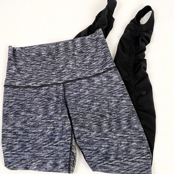 Lululemon Wunder Under Pant *Stirrup Dramatic Static White Black / Black C34 - Picture 9 of 12